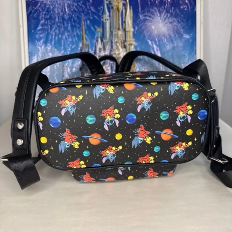 Disney Loungefly Lilo & stitch outer space planets spaceship mini backpack - Image 6