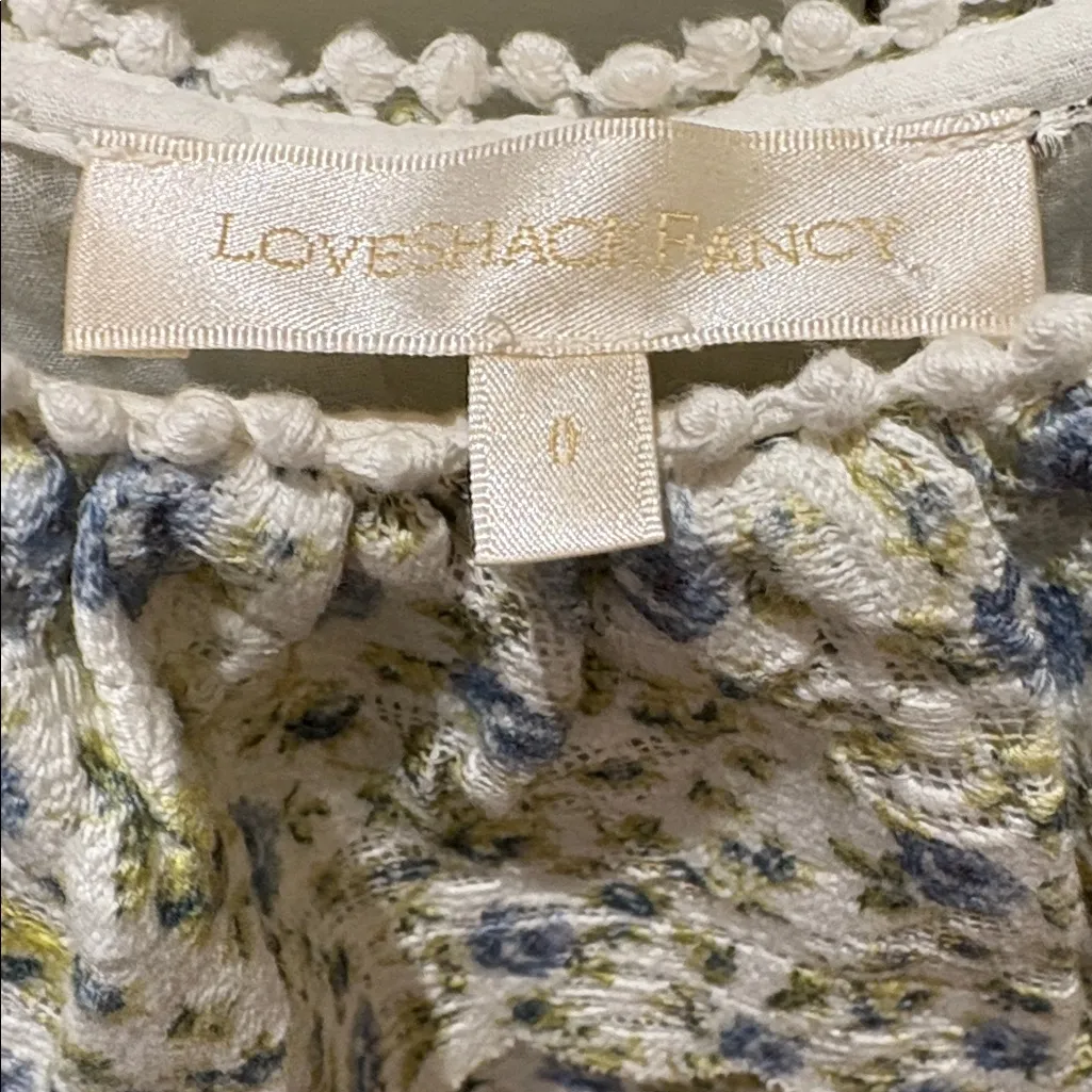 LoveShackFancy dress Stassie White Blue green lace 0 women’s maxi midi lsf - Image 2