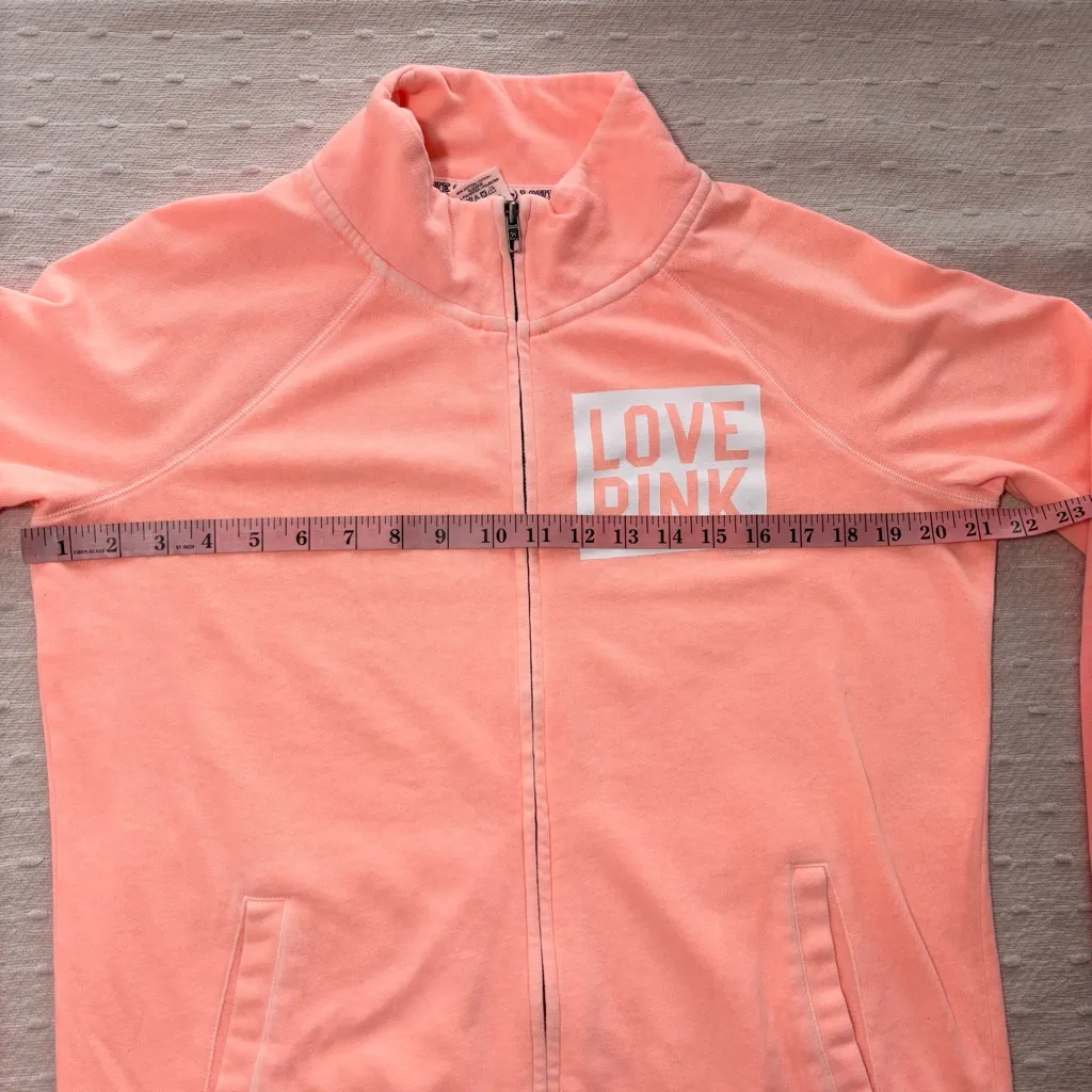Victoria's Secret PINK‎  Full Zip Athletic Jacket Orange Size M - Image 6