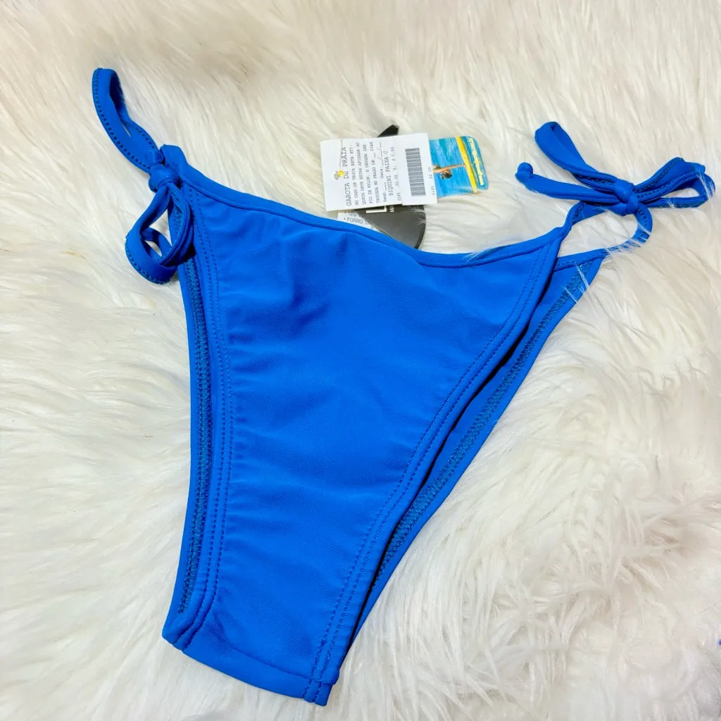 GAROTA DE PRAIA Brazilian High Leg Bikini Bottom Blue - Image 3