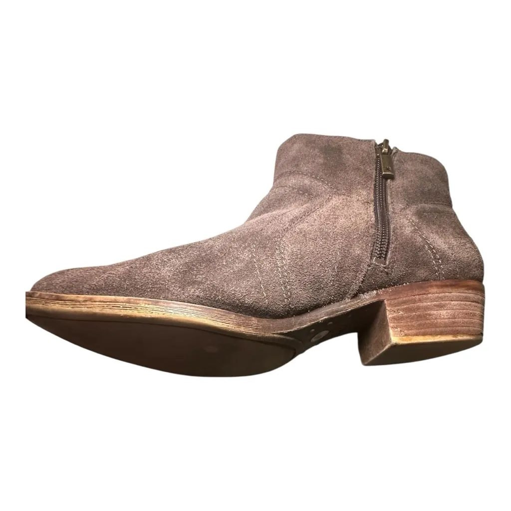 Lucky Brand Taupe Suede Ankle Booties - Image 4