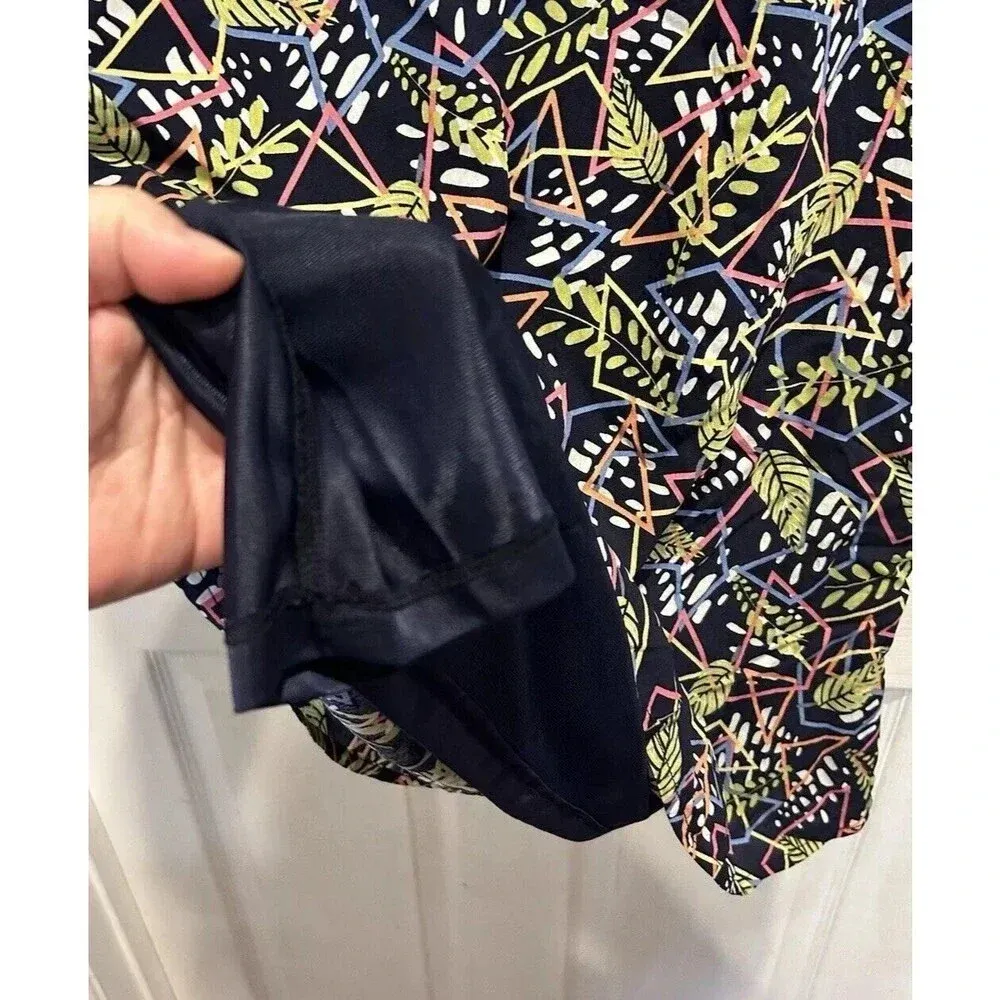 THML Multicolor Flutter Sleeve V Neck Abstract Print Peplum Hem Size‎ Large - Image 6