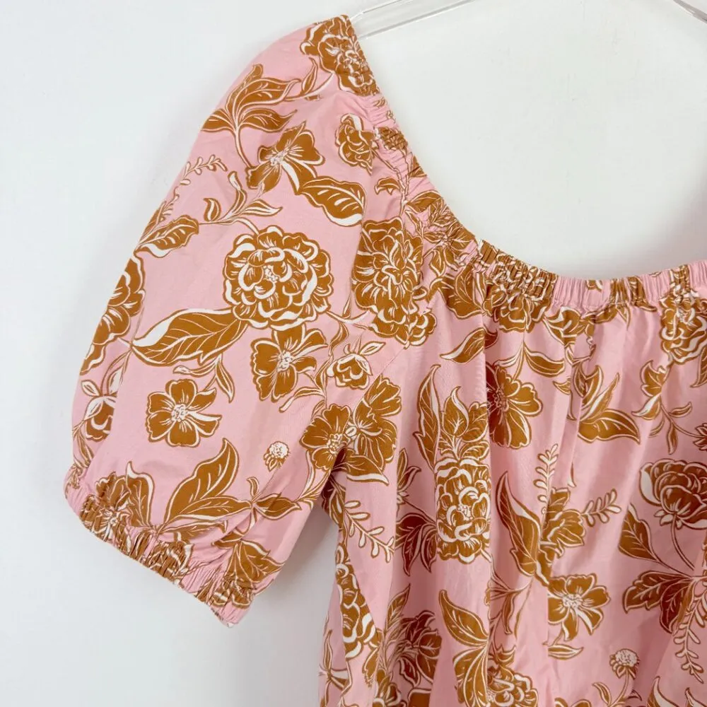 NWT  Classic Crop Square-Neck Puff-Sleeve Top Pink Plus Size 14/16 - Image 10