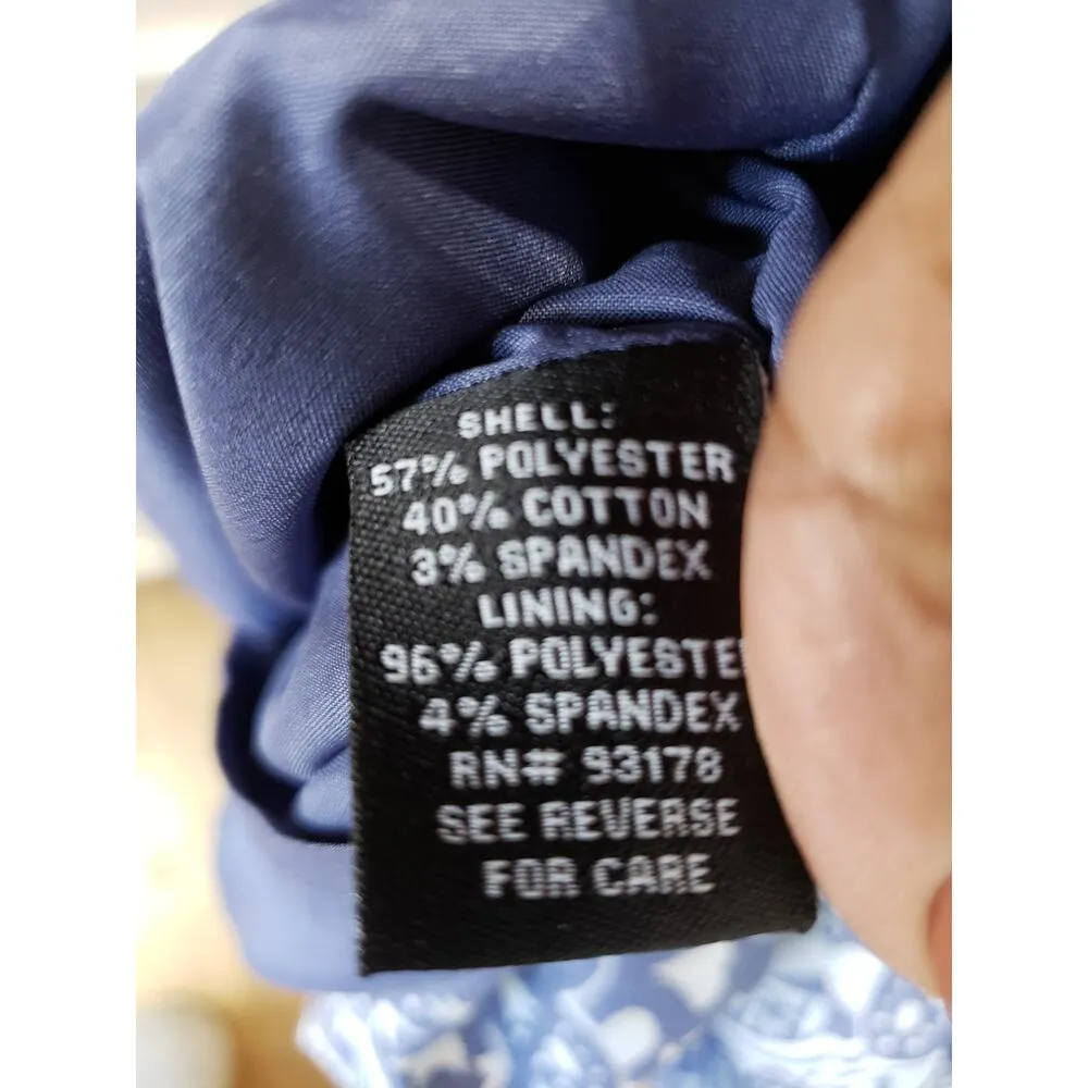 Premise Dress Womens 2 Blue White Sleeveless Jewel Neck Fit Flare Floral Print - Image 14