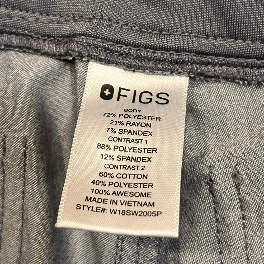 Figs Women’s Graphite Grey Zamora Slim Fit Jogger Scrub Pants size XS - Image 4