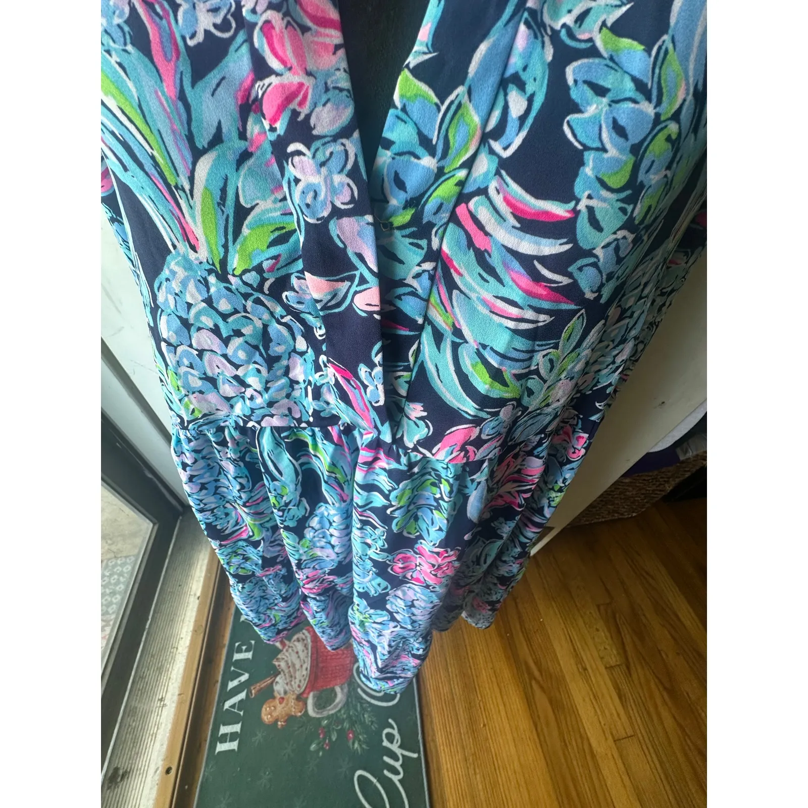 Lilly Pulitzer Winona Stretch Dress High Tide Navy Pineapple Paradise Size XL - Image 7
