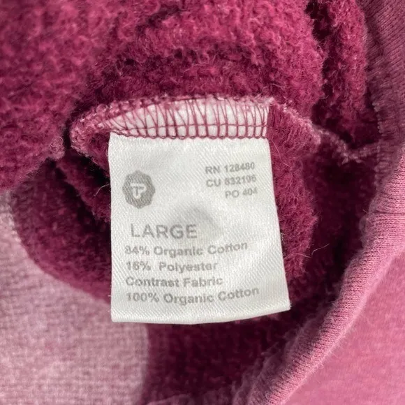 Pact Organic Two Tone Heathered Hoodie Jacket Zip Front Thumbholes Womens Large Purple - Image 3