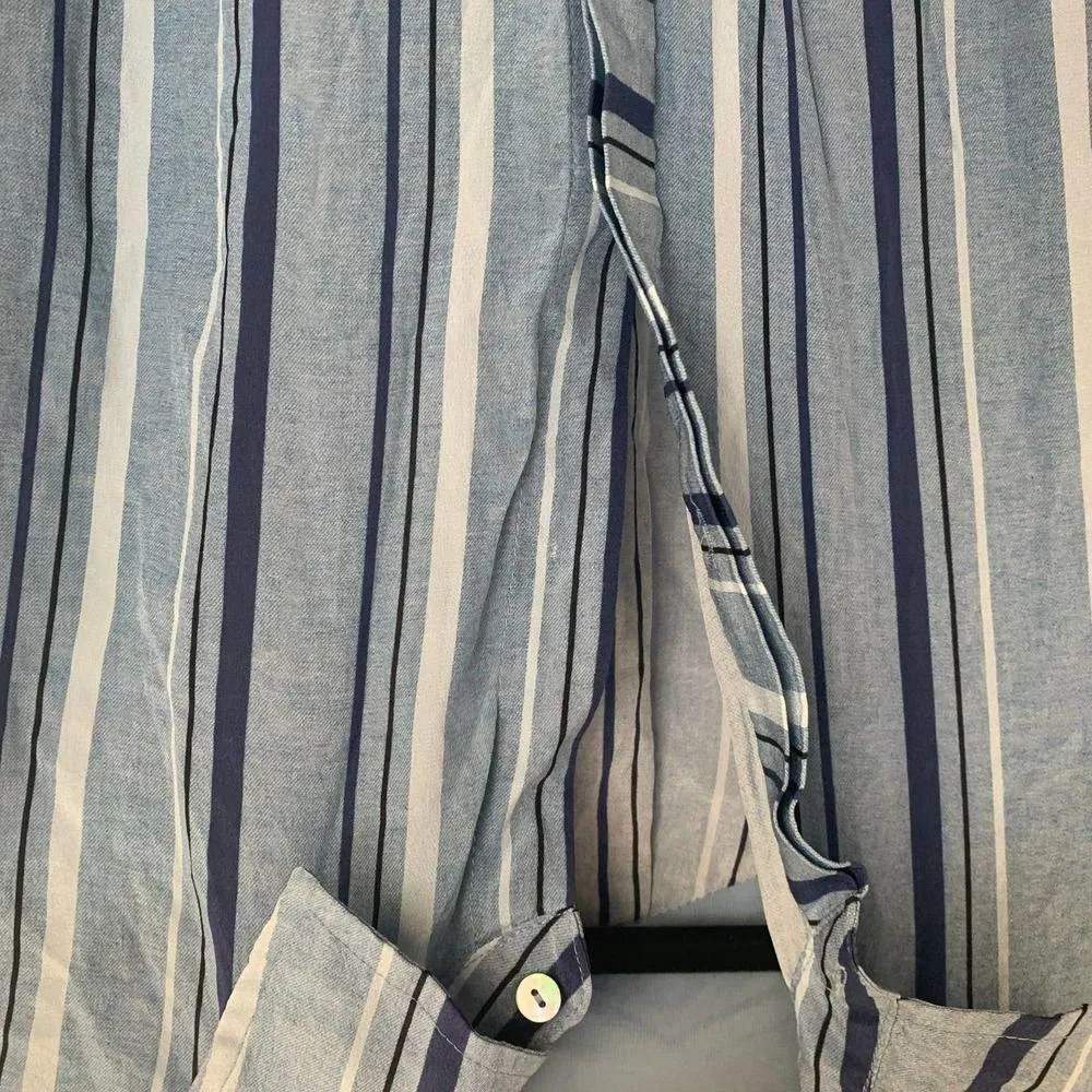 Ramy Brook Brandi Silk Dress in Blue Stripe - Image 5