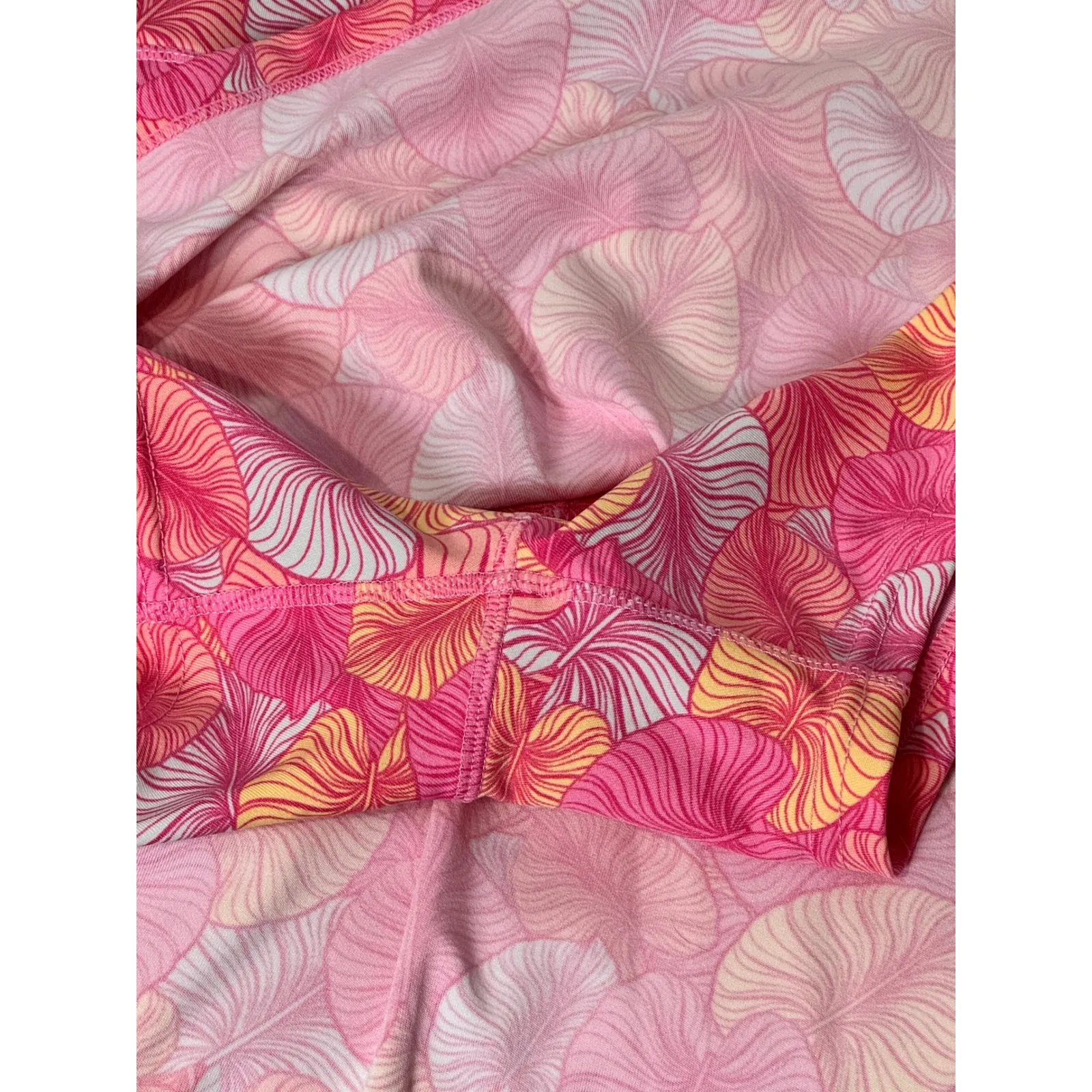 Women's Pink Floral Leaf Print Active Skirt Athletic Skort Tennis Golf Workout S Size M - Image 8