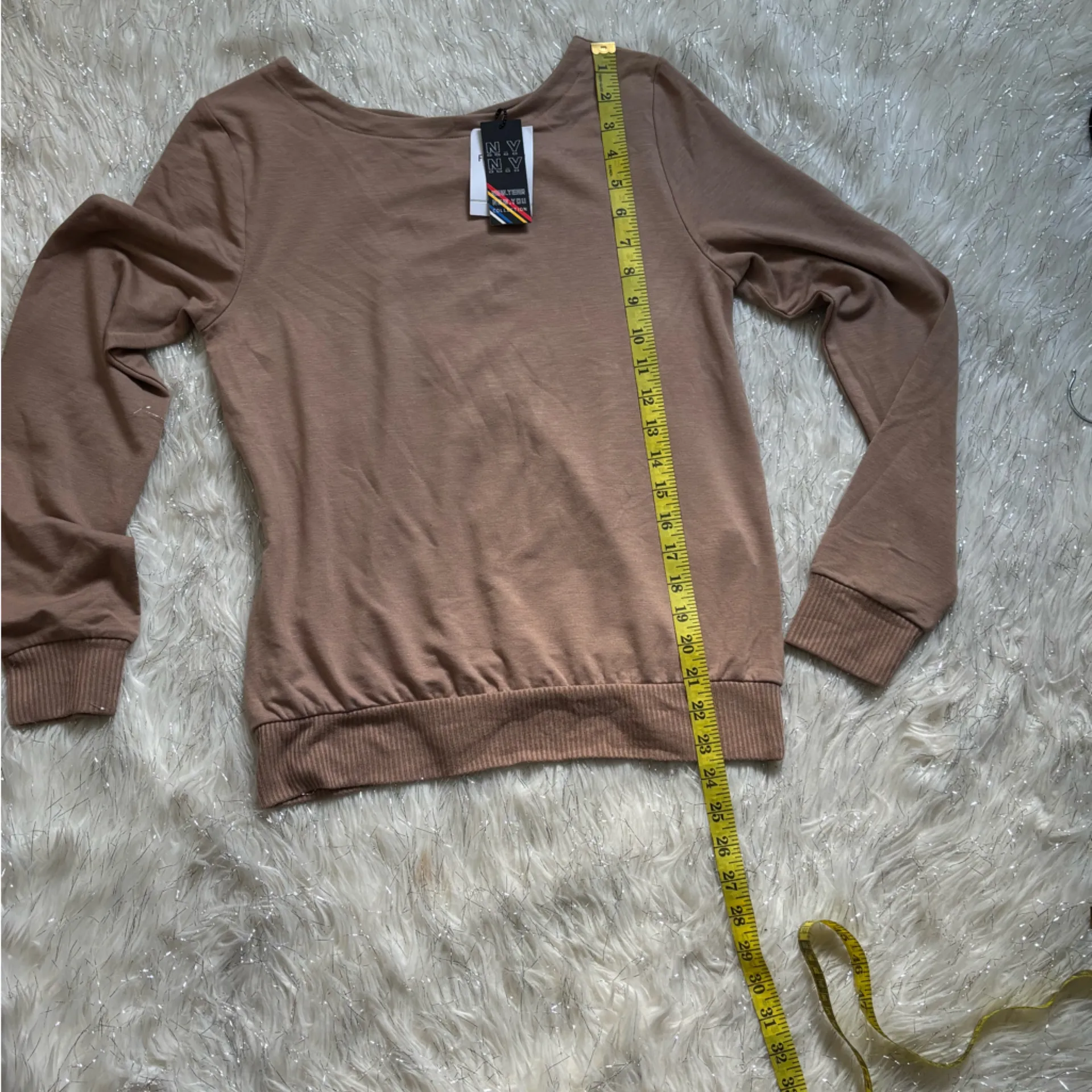 Forever 21 Tan Women’s Crisscross Pullover Sweatshirt Size XS - Image 10