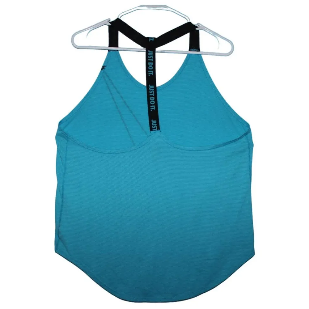 Women's Nike Dri-Fit Elastika Blue Black Athletic Pull Over Tank Top Size Large - Image 2