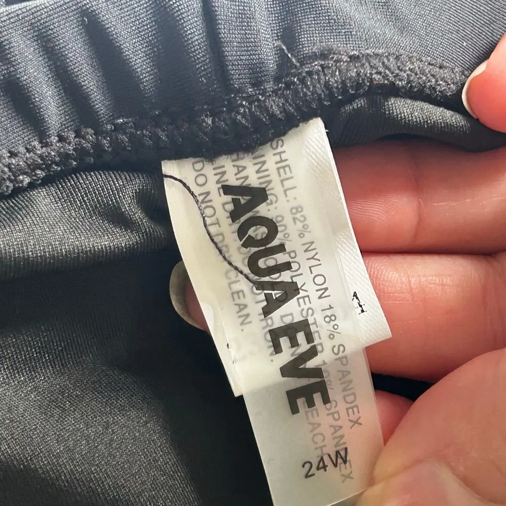 Younique x Aqua Eve Tankini with Boy Shorts Two Piece Swimsuit Pink 24W NEW Black - Image 8