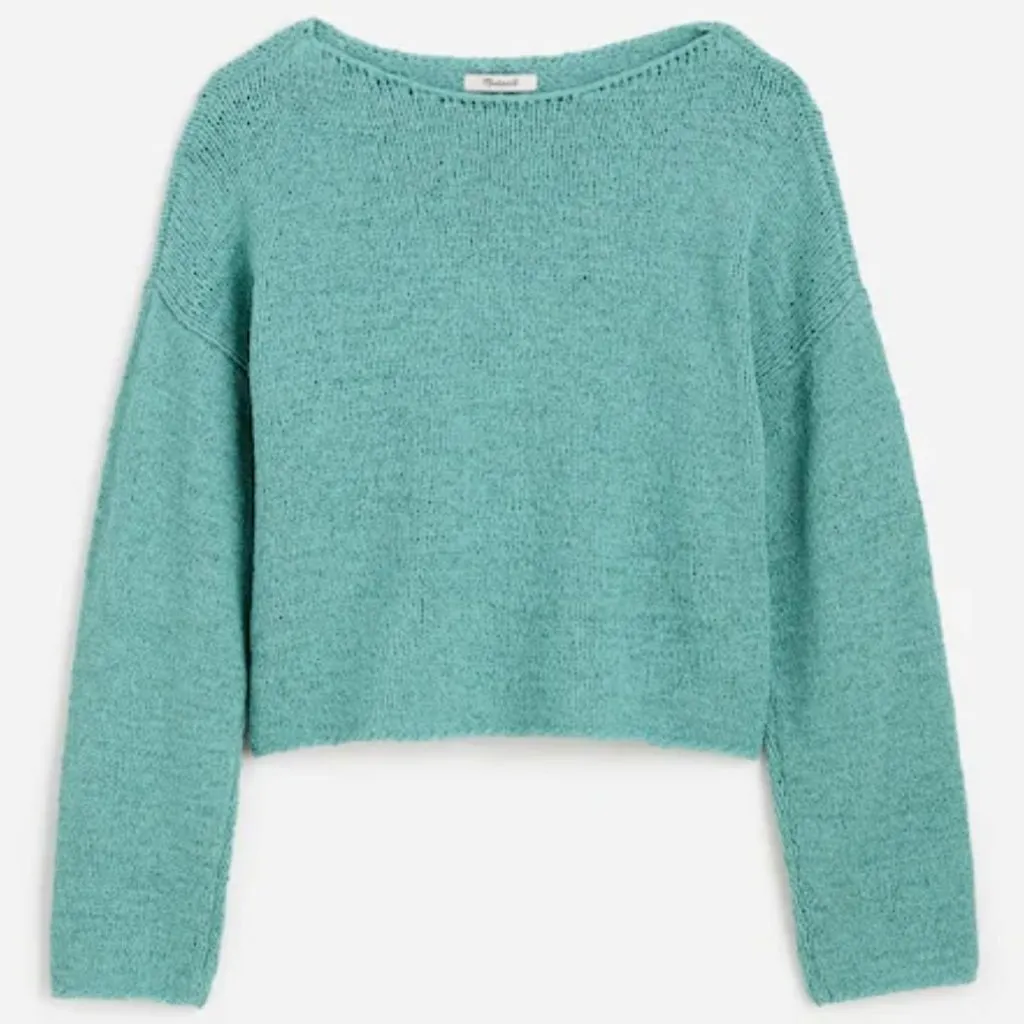 NWT Madewell Boatneck Pullover Knit Sweater in Wave Crest - Size: Large - Image 8