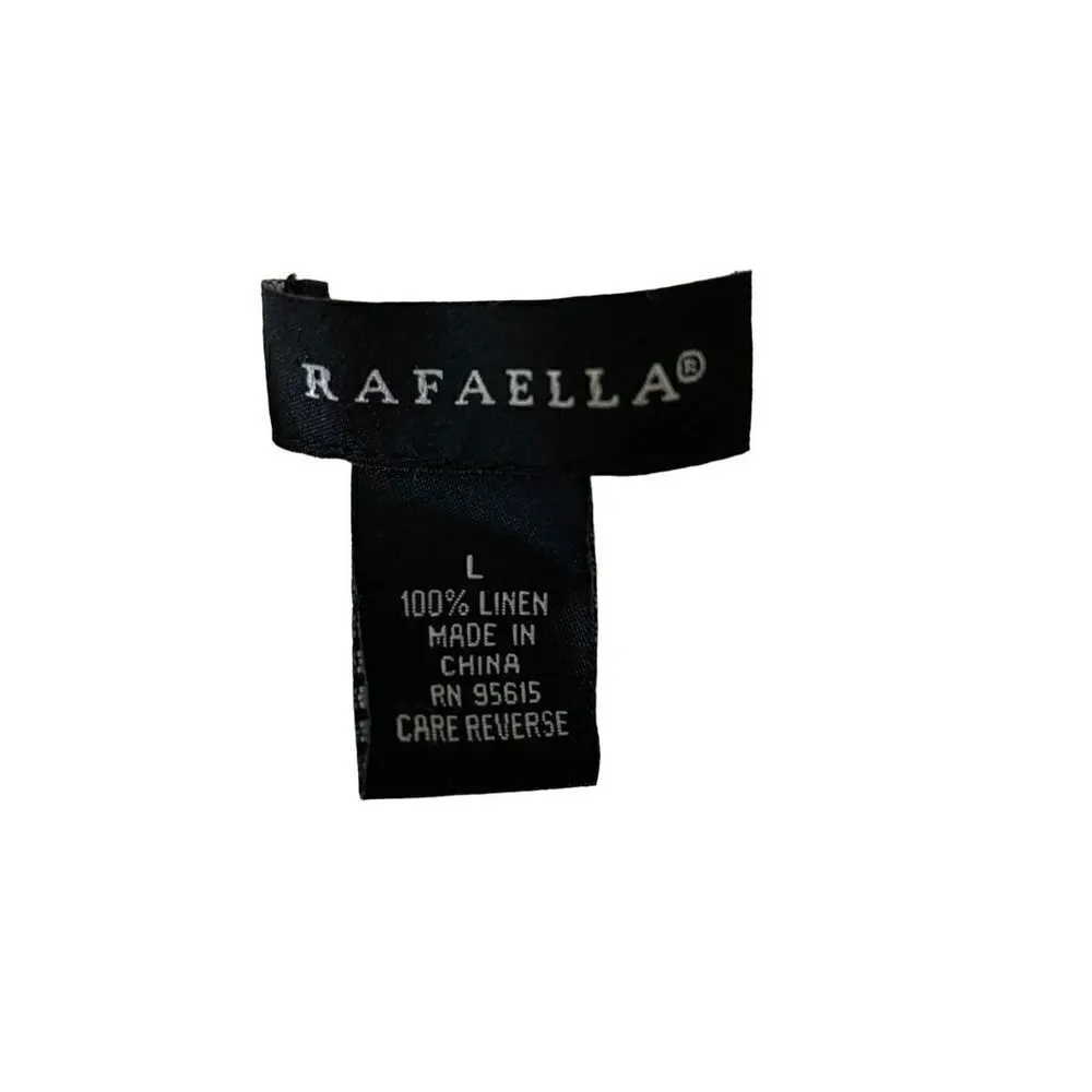 Rafaella orange‎ print tunic 100% linen Size Large - Image 4