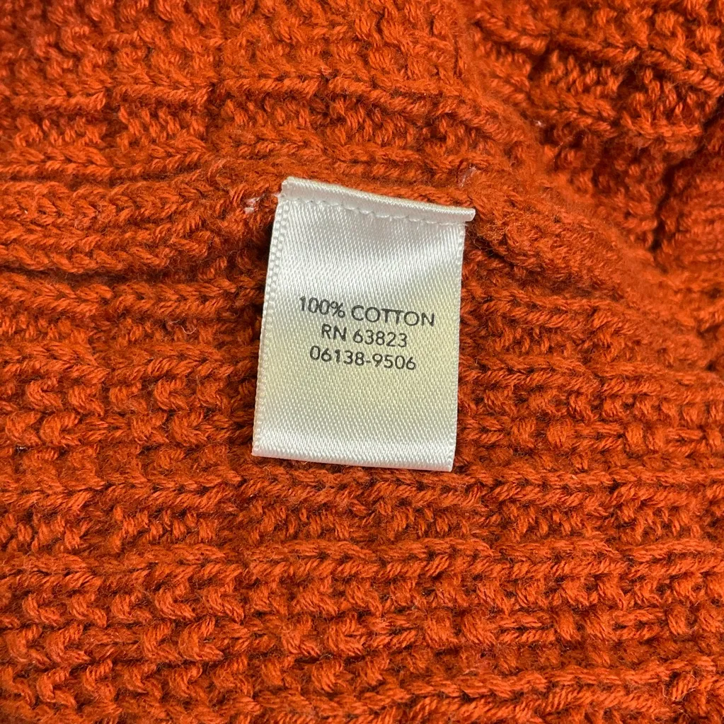 Christopher & Banks 3/4 Sleeves Orange Full Zip Cardigan Size Medium Preowned - Image 5