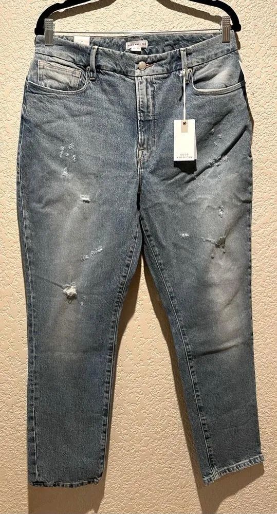 Good American Good Classic Blue Skinnyish High Rise  Jeans Size 10 - Image 4