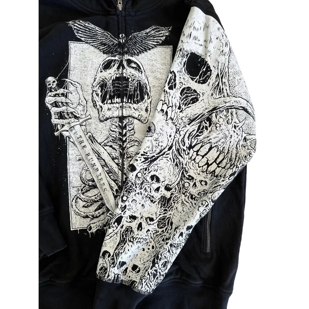 The Hundreds x Riddick Art - Zip Front Hoodie in Black & White - Image 2