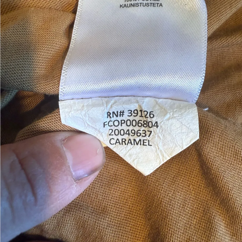 Filson Shirt Womens XS Casual Tan Caramel Crewneck Short Sleeve Basic Tee - Image 7