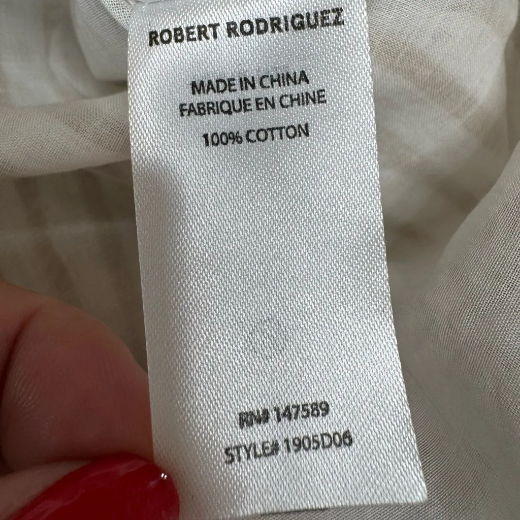 Robert Rodriguez Mariel Gold White Striped Cotton Midi Dress Small NEW $525 - Image 8