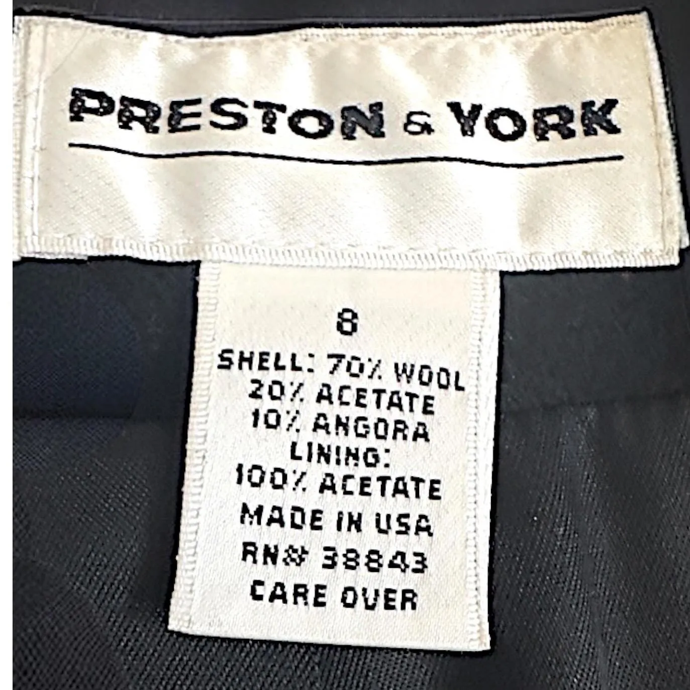 Preston York 80's Black Wool Angora Blend Double Breasted Long Overcoat Coat - Image 5