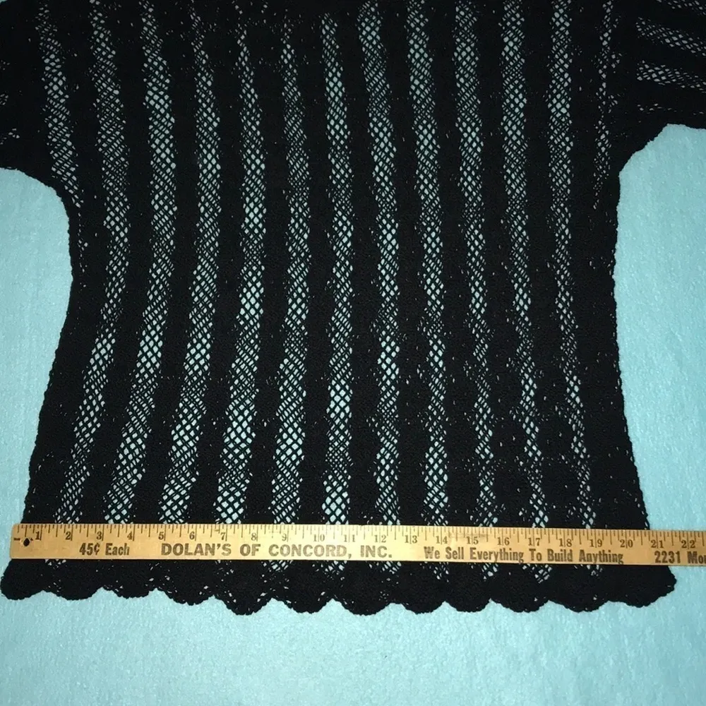 𝅺Huntington Ridge vintage crew neck crochet top swimsuit cover size S - Image 3