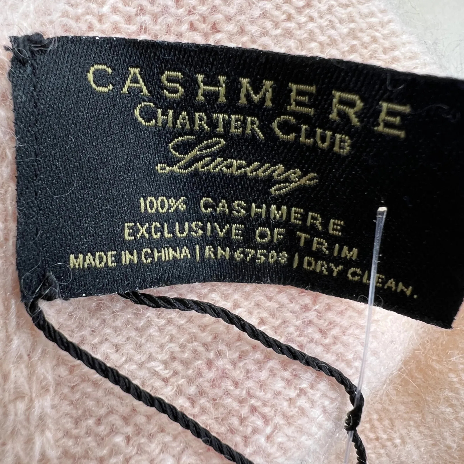 New Charter Club 100% Cashmere Scarf Cream Peach Lilac Stripes 70x13 Gift Ready - Image 2