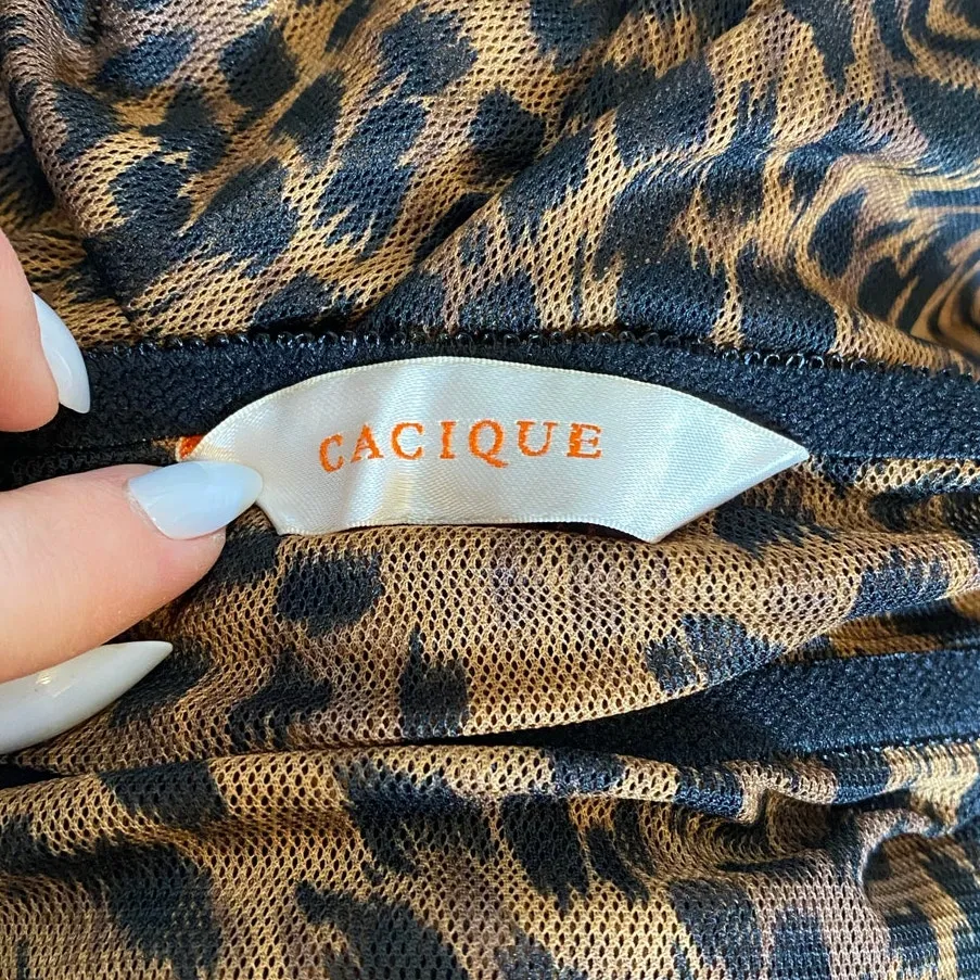 Cacique Mesh Leopard Halter Mini Dress - Image 4