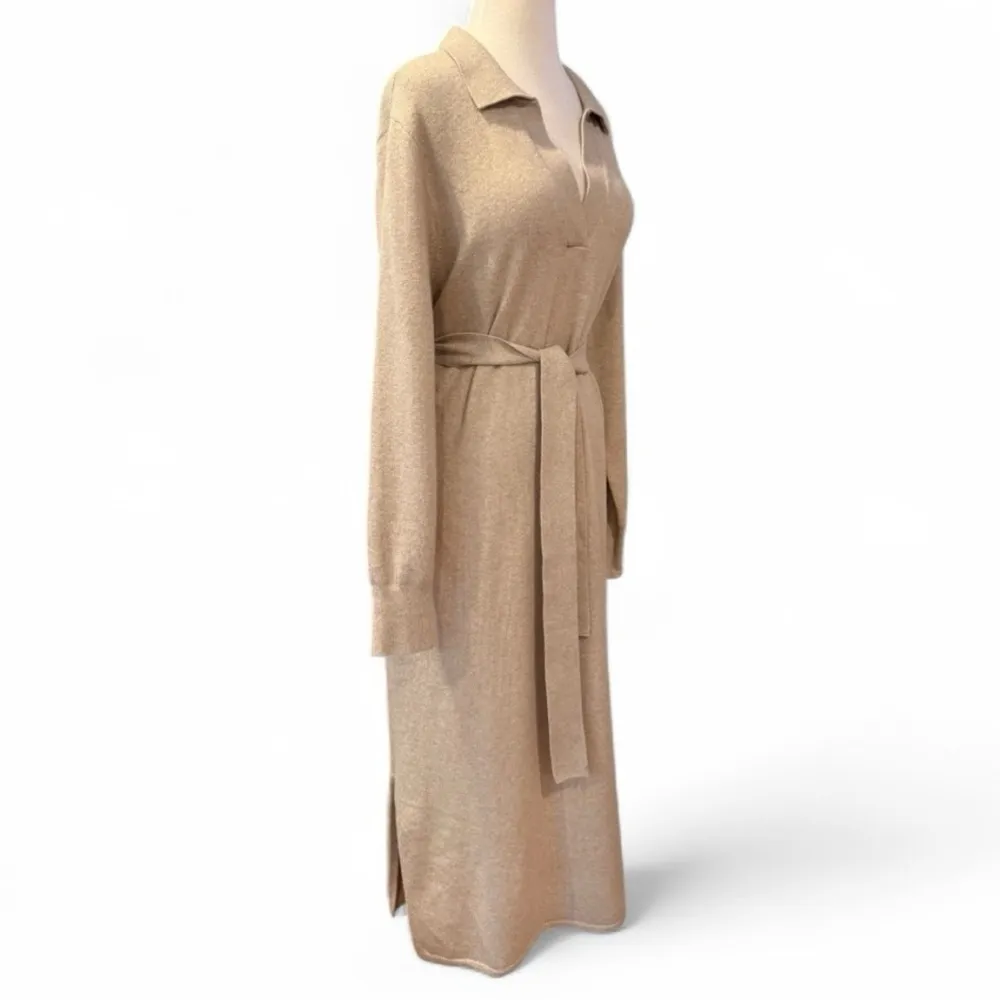 Faherty Jackson Hudson Sweater Midi Dress Oatmeal Heather Beige Size Large NWT - Image 4