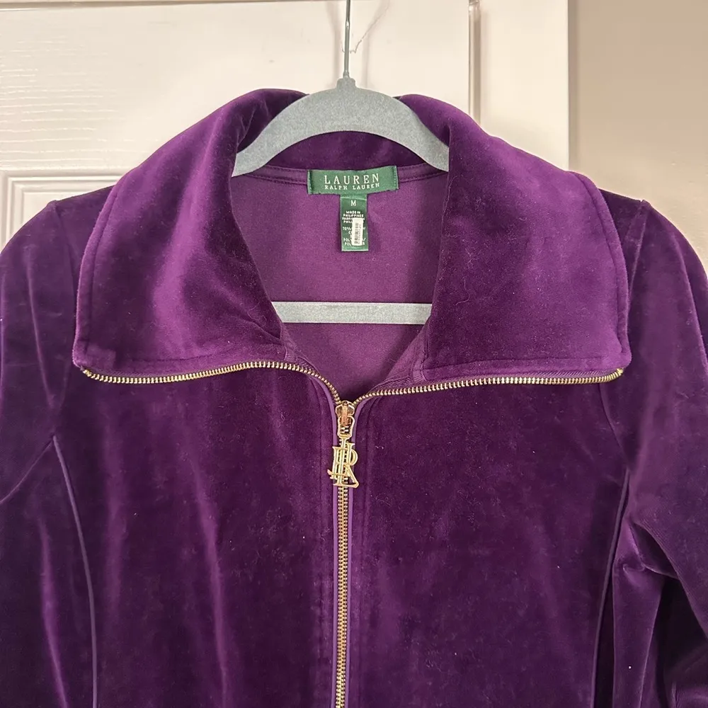 Ralph Lauren velvet zip up top - Image 3