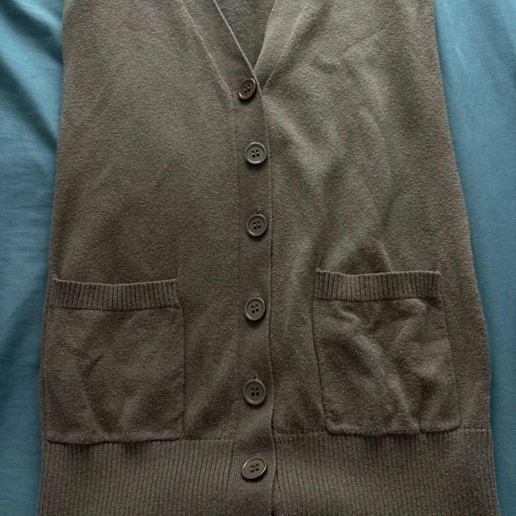 Y2K F21 Brown Button Up Cardigan - Image 2