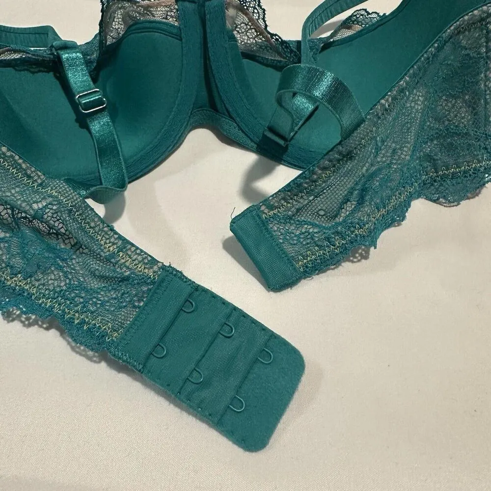 B.tempt'd B Tempt’d Blue With Lace Trim 34D Lightly lined Underwire Bra - Image 3