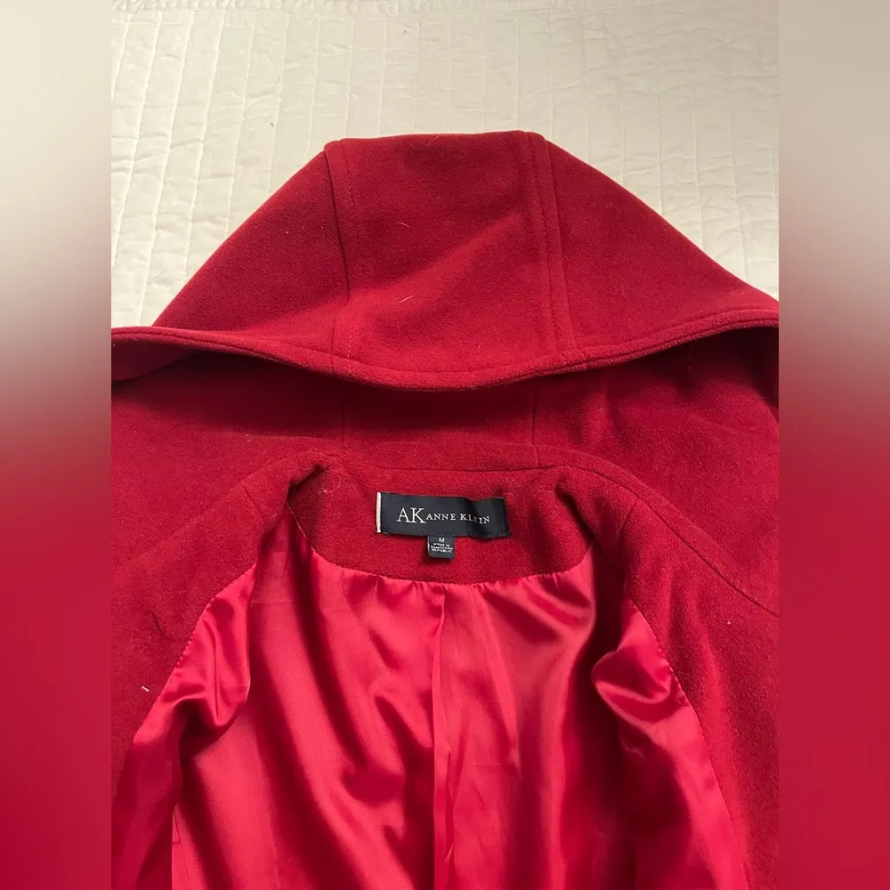 Anne Klein red wool coat - Image 3
