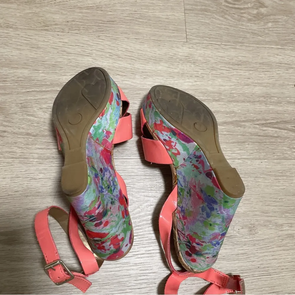 Sam & libby Cork Wedge Platform Heel Sandals US 7 - Image 4