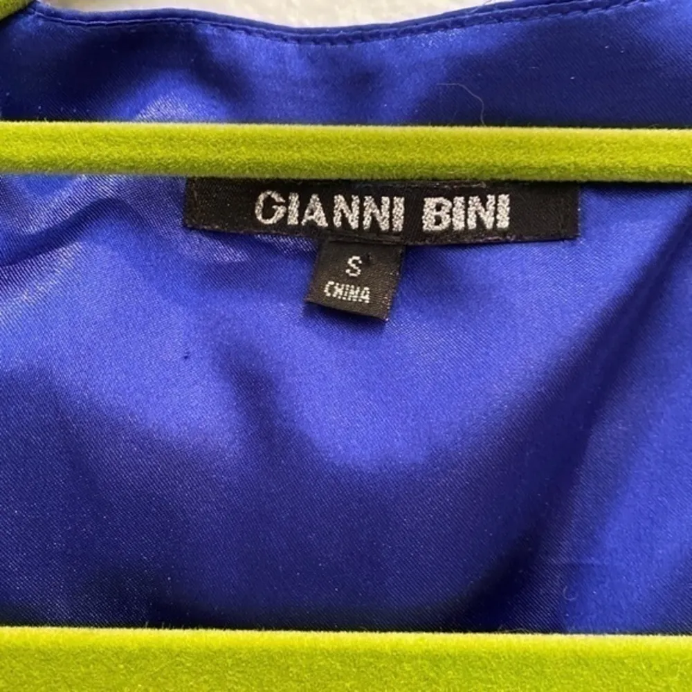 GIANNI BINI S Bejeweled Blue Sateen Dress - Image 3