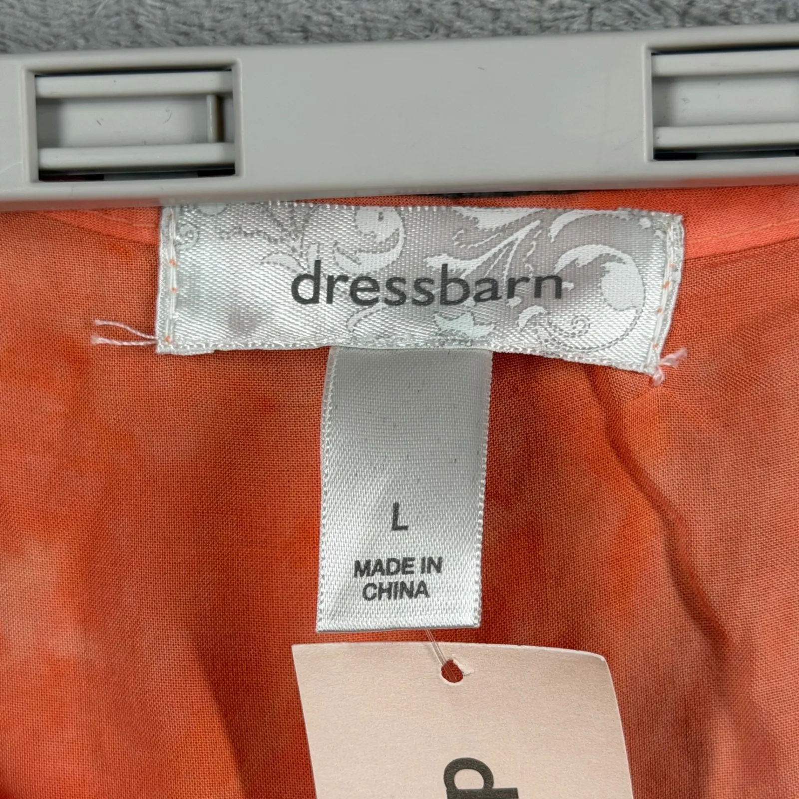 Dressbarn Blouse Size Large Ombre Dip Dye Orange Purple Embroidered Peasant Boho - Image 5