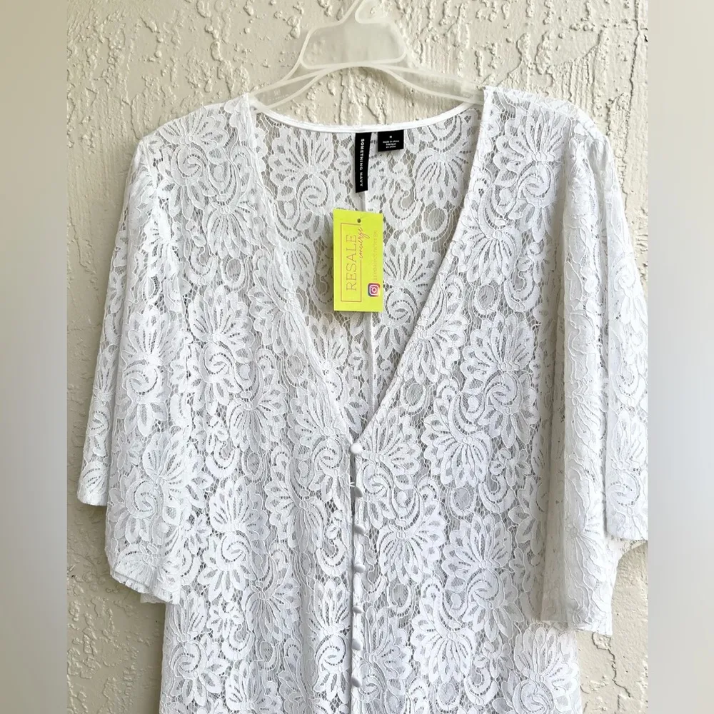 Something navy lace maxi dress / cover up size medium - Image 3