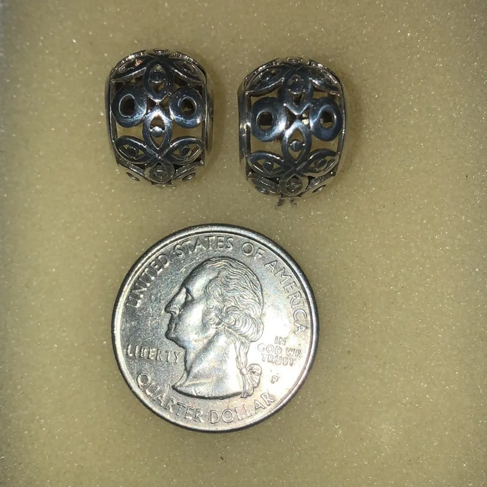 Sterling Silver Thailand SU 925 Vintage Cutout Classic Boho Hoop Earrings - Image 10