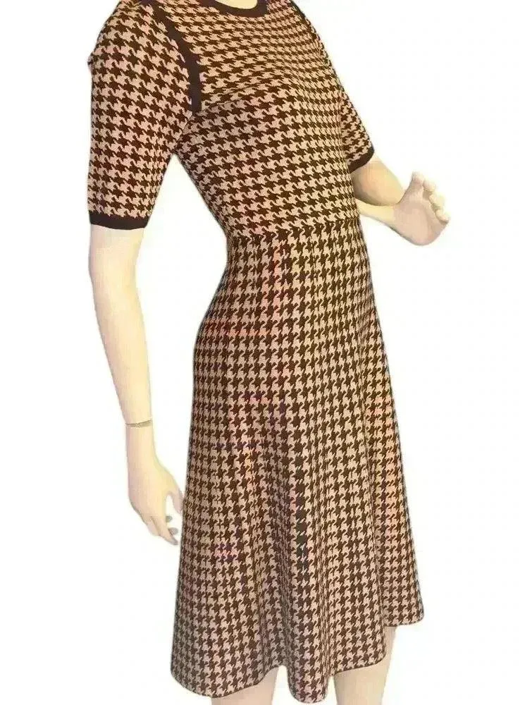 Ann Taylor Houndstooth Flare Dress Stretch Holiday Shimmer Size XS.  #311 - Image 9