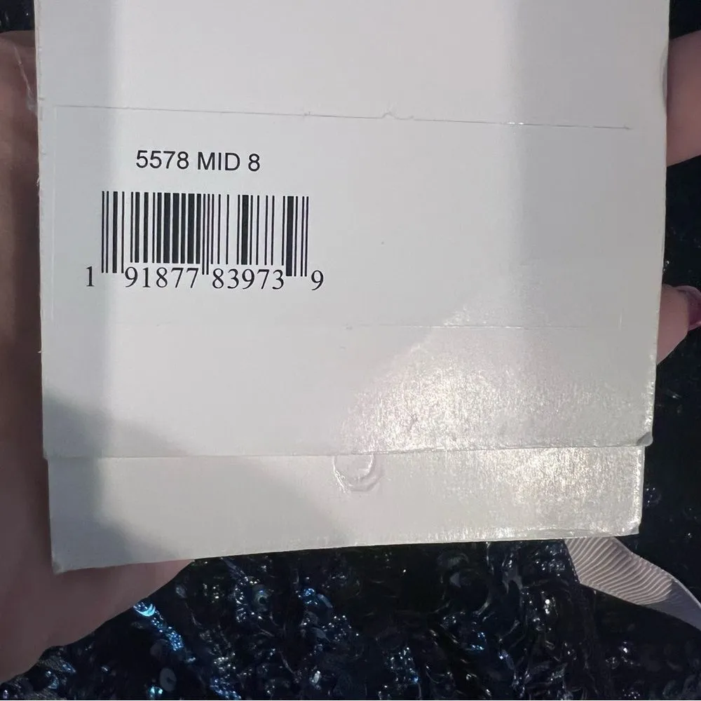 NWT‎ Mac Duggal Midnight sequin midi dress style 5578 size 8 women's - Image 14