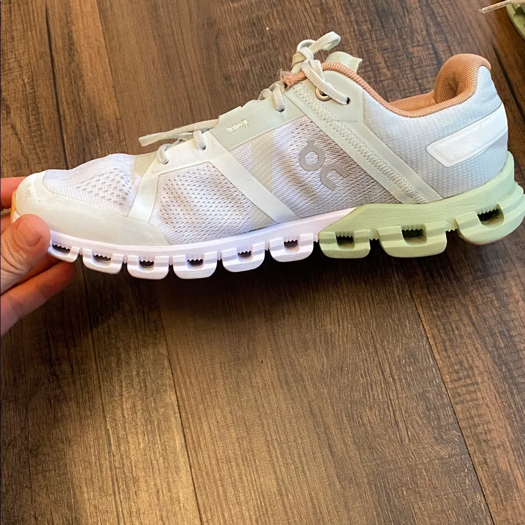 On Running White and Tan Sneakers - Image 3