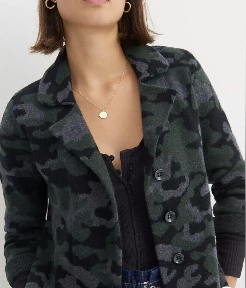 Anthropologie Field Flower Camo Wool Sweater Coat - Size S - Image 2