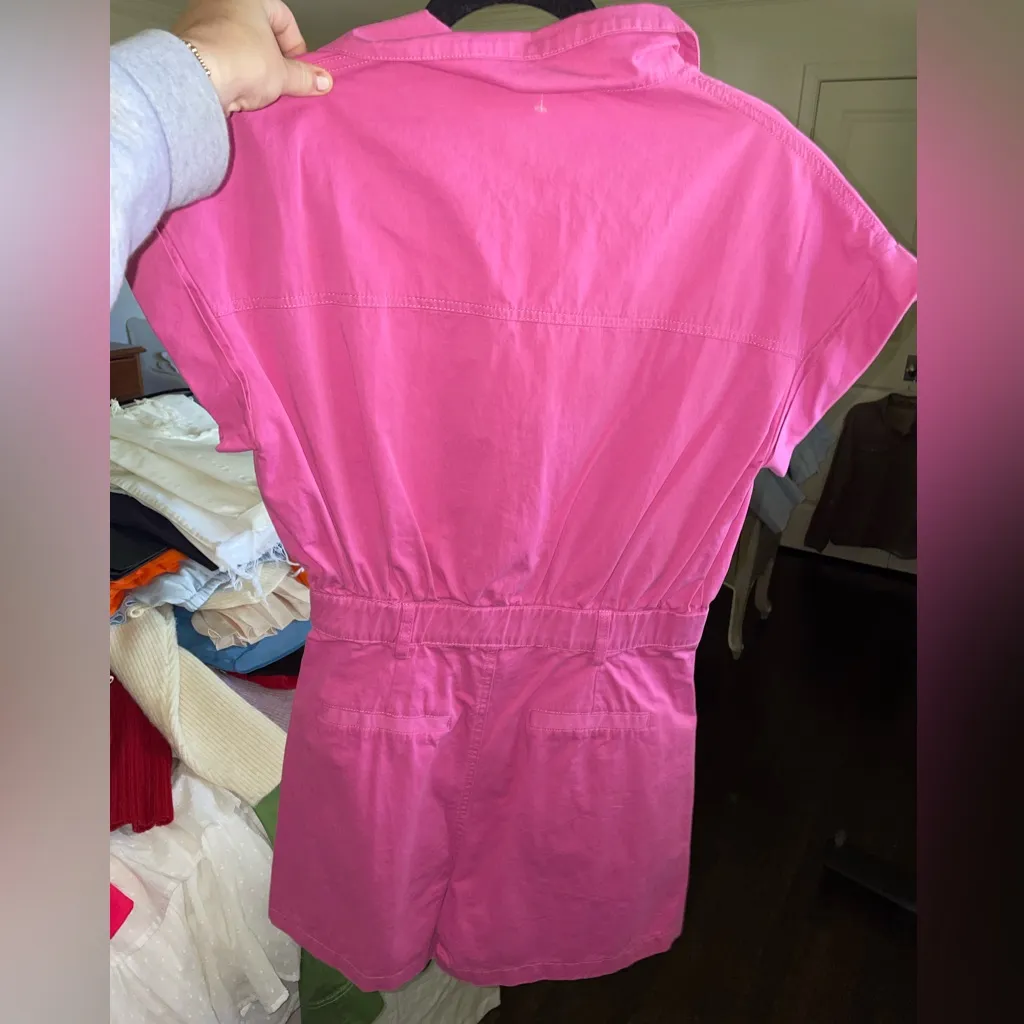 Ellison  Pink Button-Up Romper - Image 3