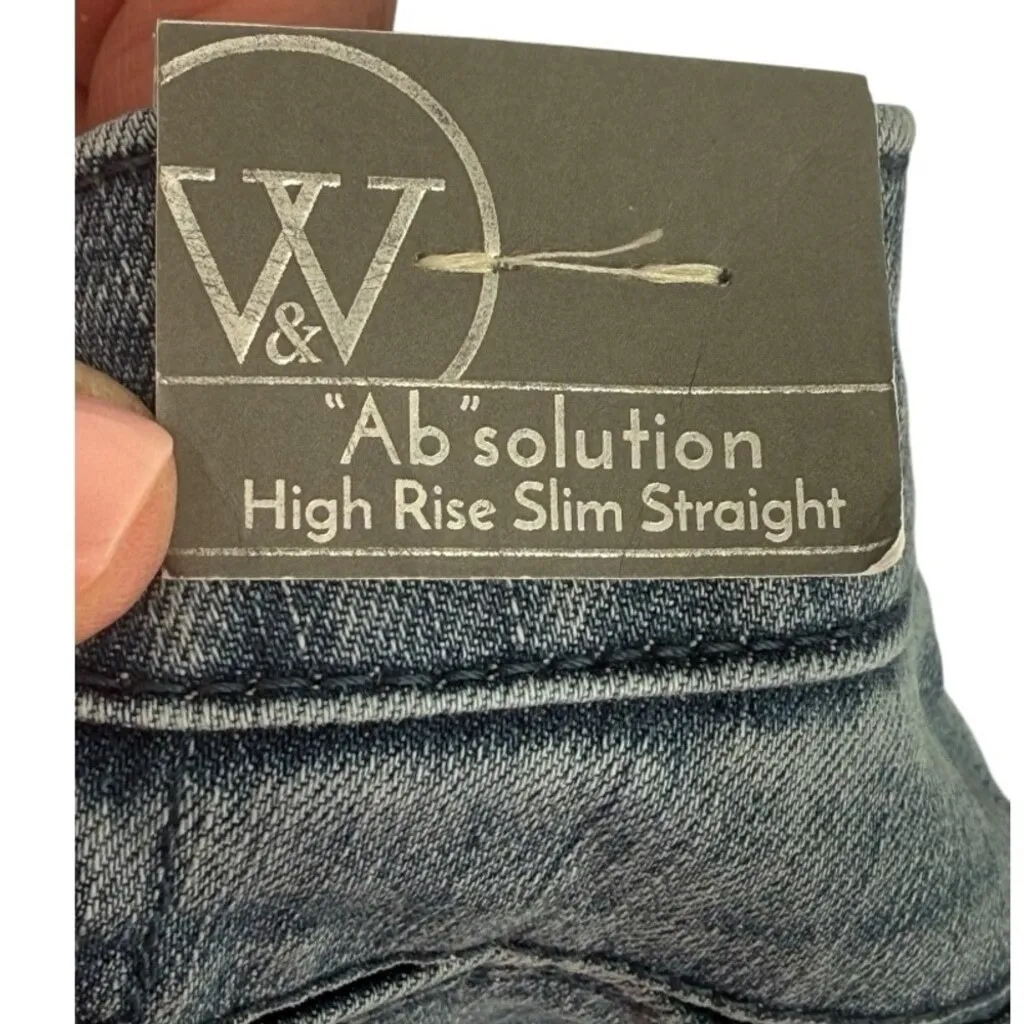 NWT Wit & Wisdom Ab Solution Luxe Touch High Rise Slim Straight Jeans Size 0P Blue - Image 5