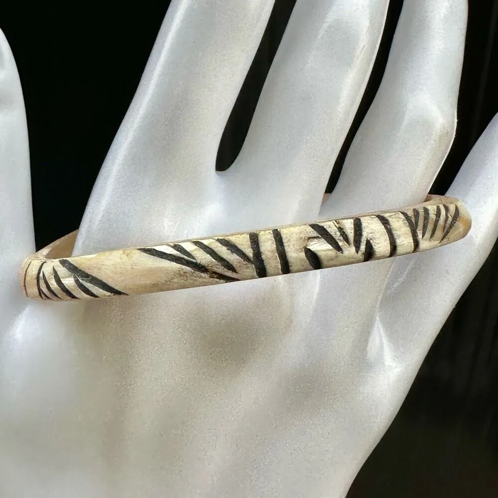 Old African Turban Shell Tribal Bangle Bracelet - Image 6
