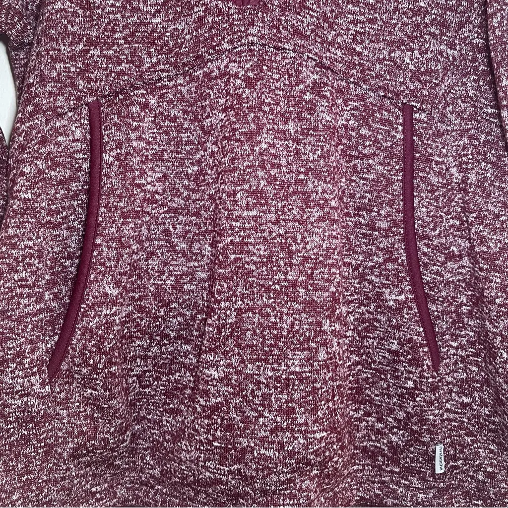 Avalanche | Half-Zip Marled Maroon Hooded Sweatshirt | Large - Image 4