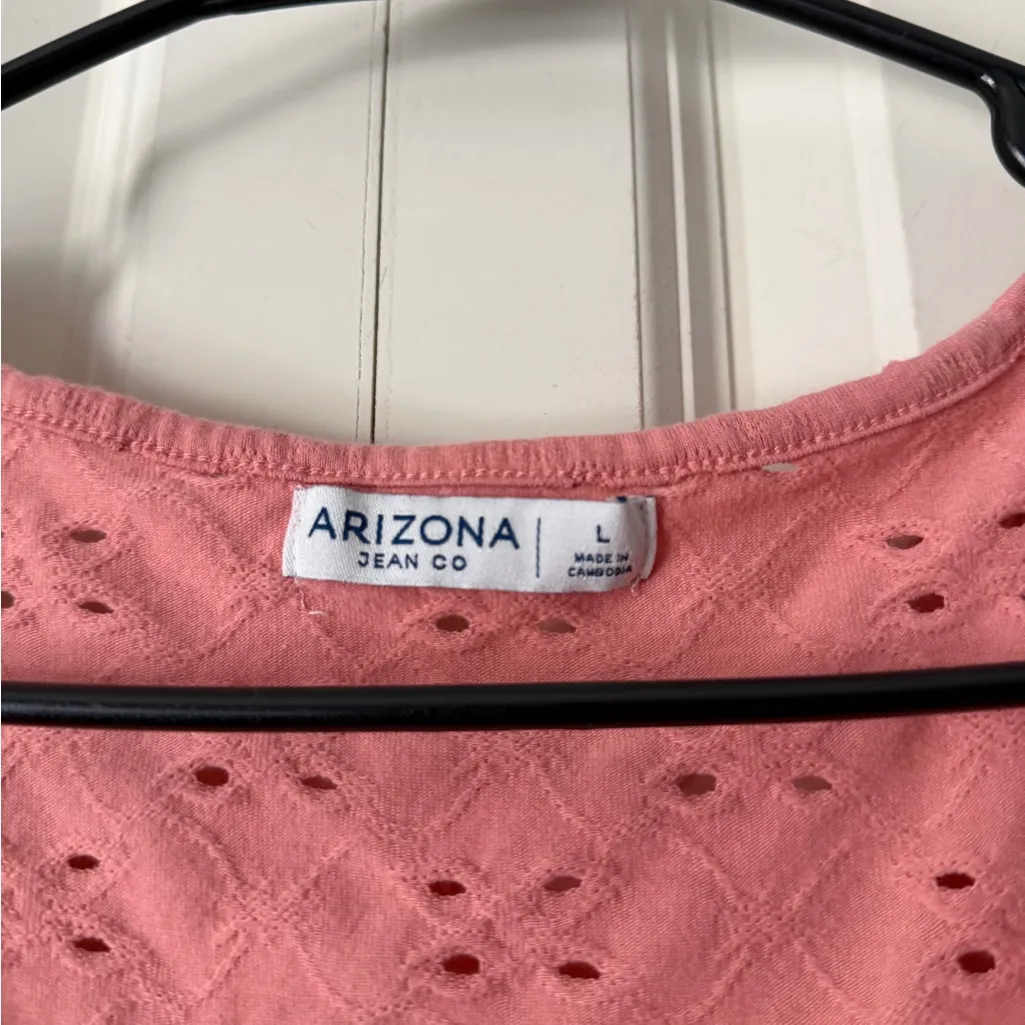 Arizona Jean Company Coral Eyelet Blouse - Image 2