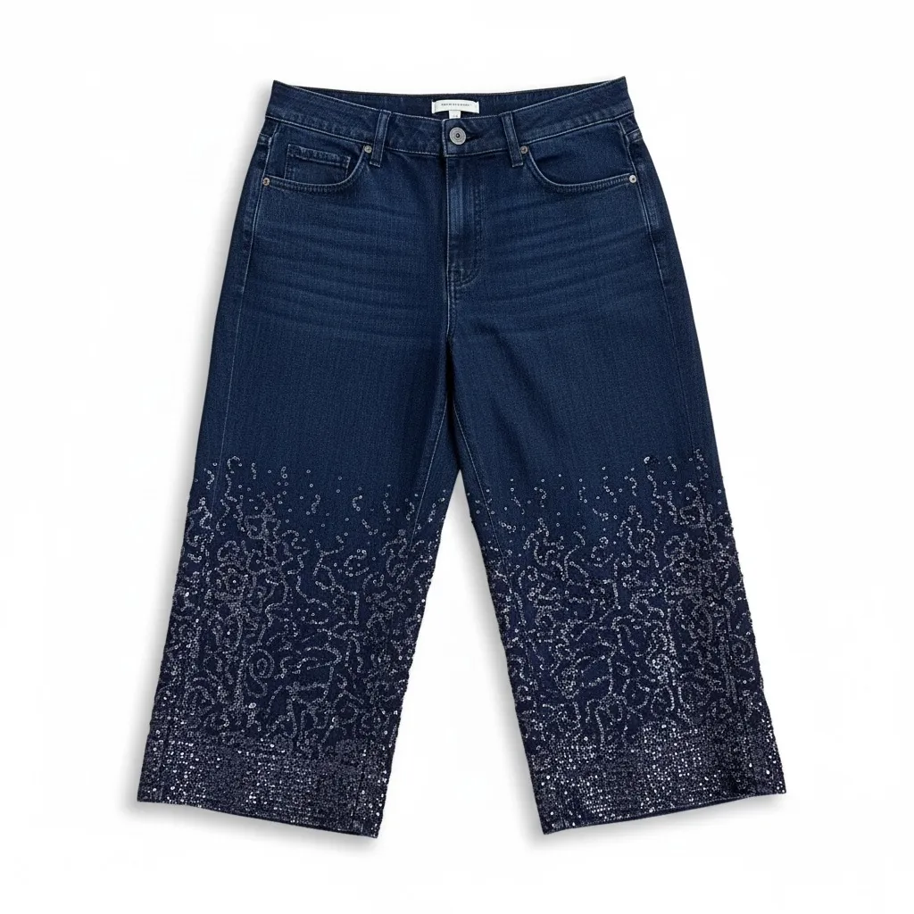 Anthropologie Maeve The Colette Sequin Wide-Leg Jeans 16W NWT - Image 2