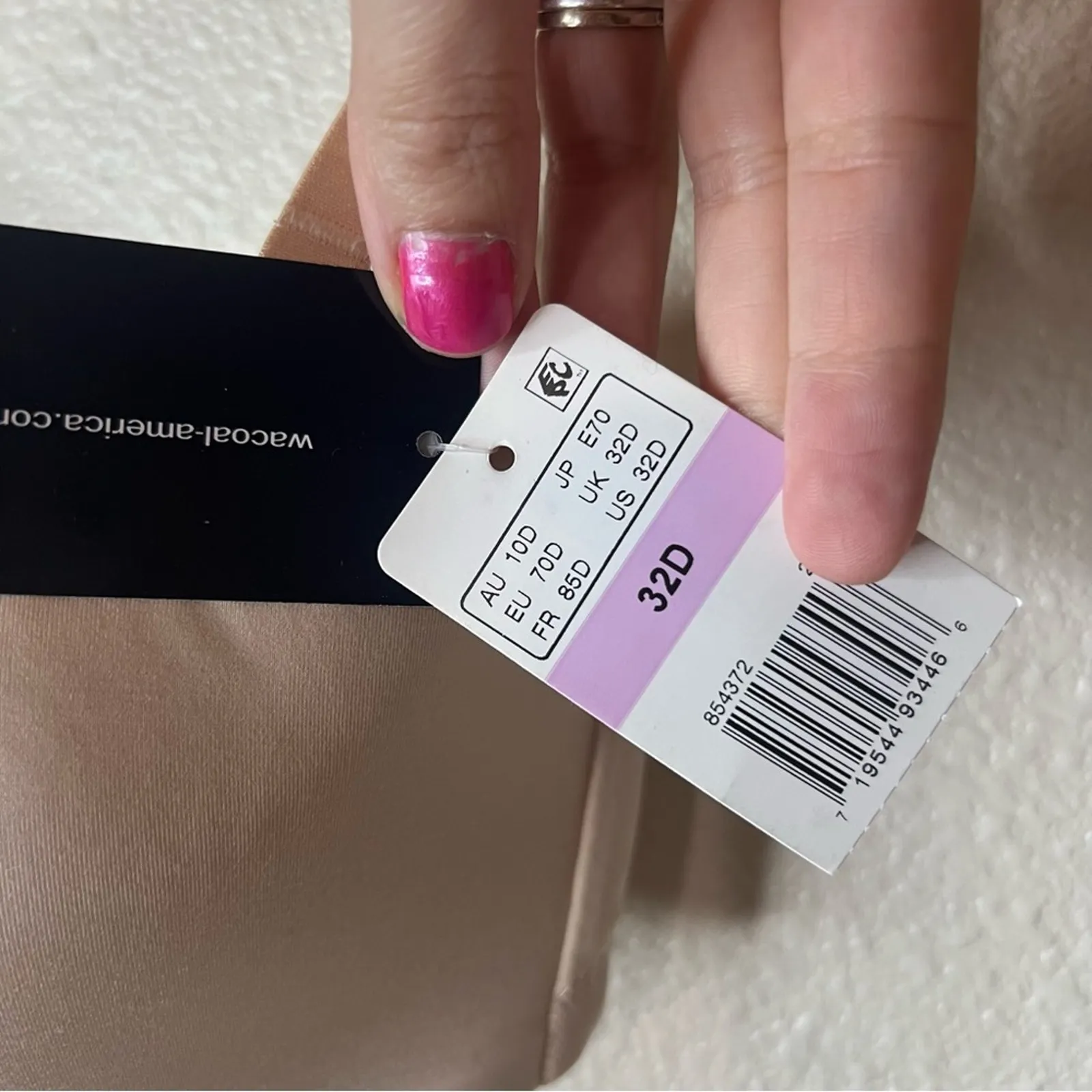 Wacoal 854372 Tan Nude Staying Power Strapless Wire Free Bra NEW 32D - Image 5