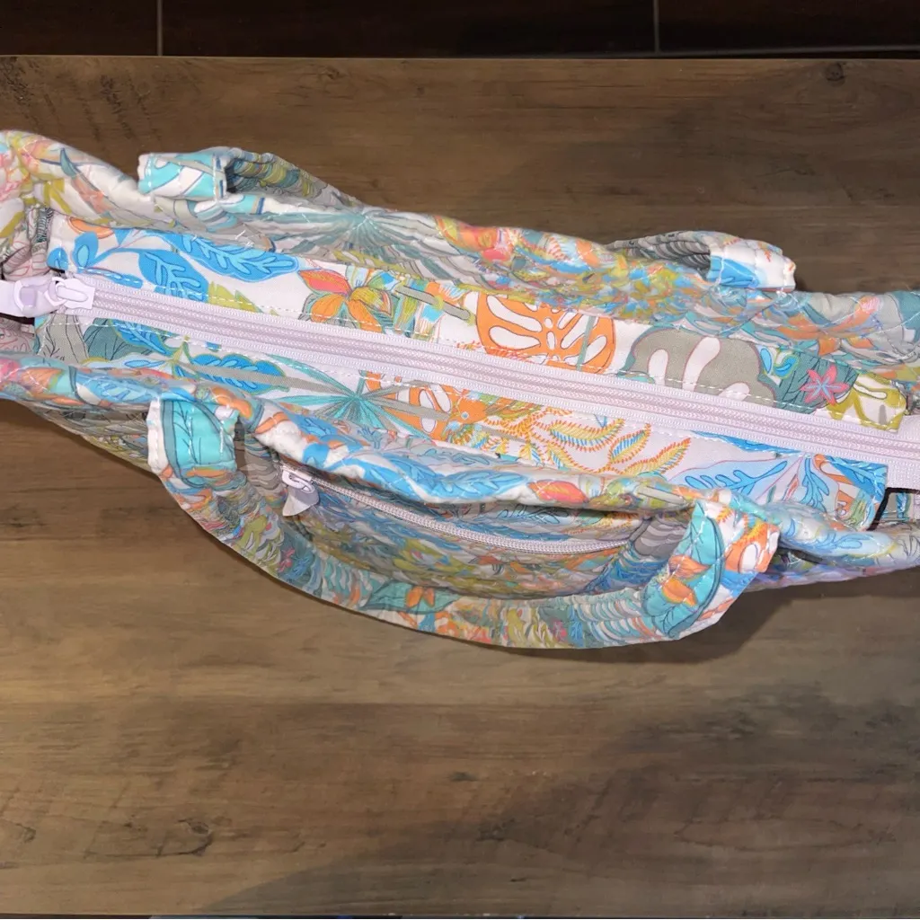 Vera Bradley Rain Forest Canopy Iconic Large Quilted Travel Commuter Tote Bag - Image 7