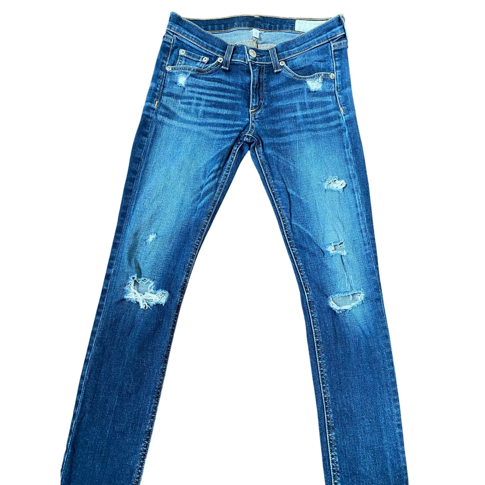 Rag & Bone Jean Women's "Capri" Jeans in‎ "DK Shredded" Wash distressed 25 - Image 10